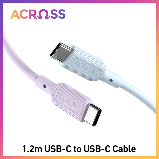 CurrentCord 1.2m 60W USB-C to USB-C liquid silicone cable for Macbook iPhones Androids Switch PS5